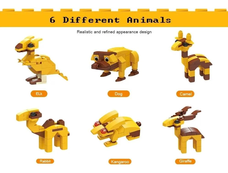 BLOQUES DE CONSTRUCCION DE ANIMALES DE LA SELVA 6 EN 1 - 2