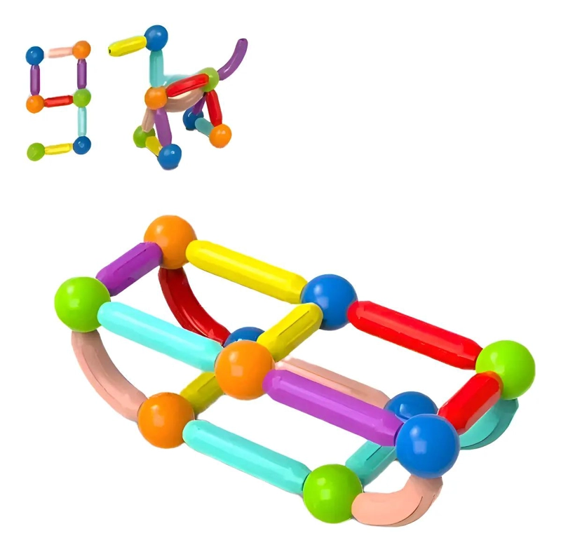 JUEGO DE CONSTRUCCION MAGNE TICA DIDACTICO 25 PIEZAS PARA NIÑOS - 1