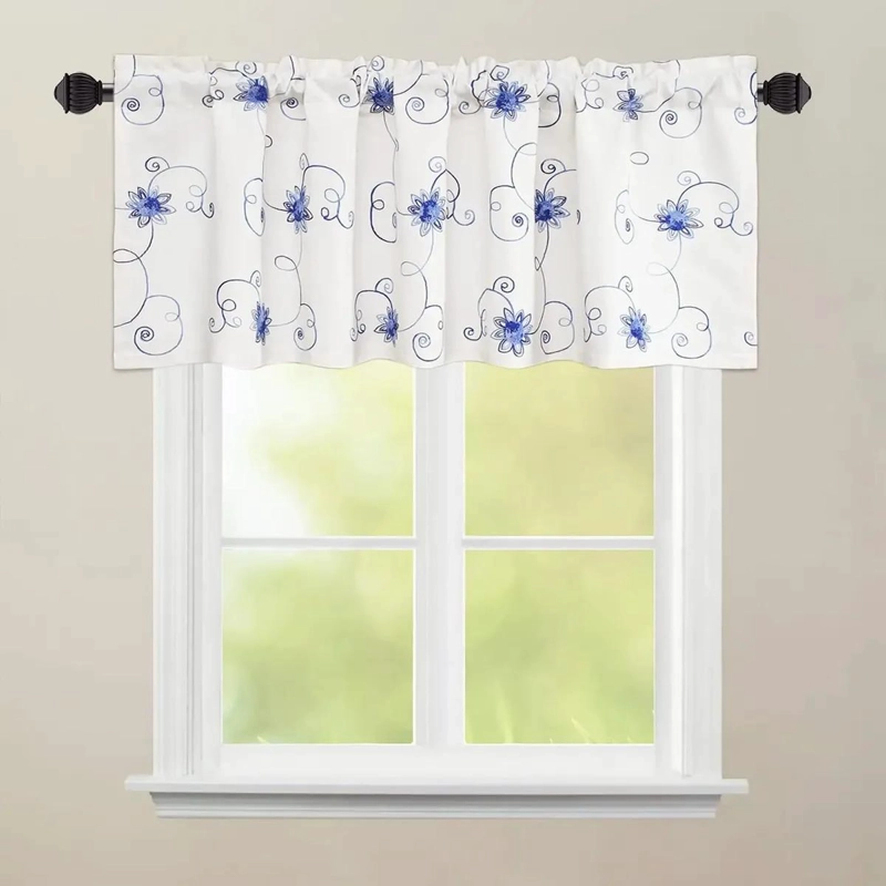 CENEFAS BORDADAS PARA VENTANAS CON DISEÑO FLORAL - 2