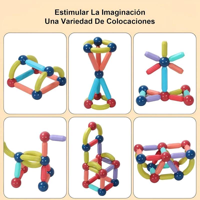 BLOQUES MAGNE TICOS DE CONSTRUCCION 68 PIEZAS PARA NIÑOS - 4