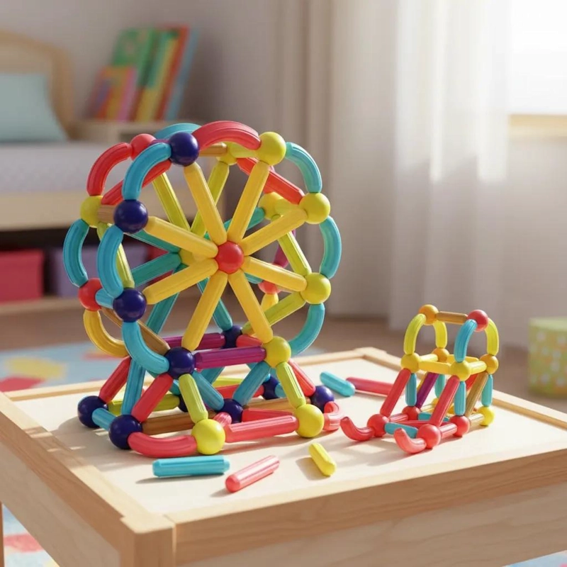 BLOQUES MAGNE TICOS DE CONSTRUCCION 68 PIEZAS PARA NIÑOS - 5