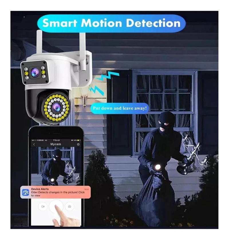 CAMARA DE SEGURIDAD INTELIGENTE DOBLE LENTE WIFI PARA INTERIOR Y EXTERIOR - 6