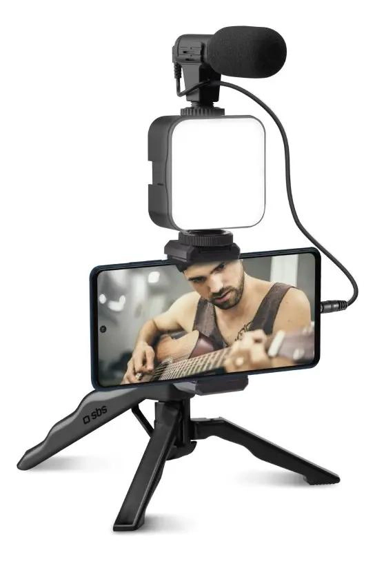 ESTABILIZADOR BLUETOOTH CON LUZ LED Y MICROFONO PARA CELULAR - 1