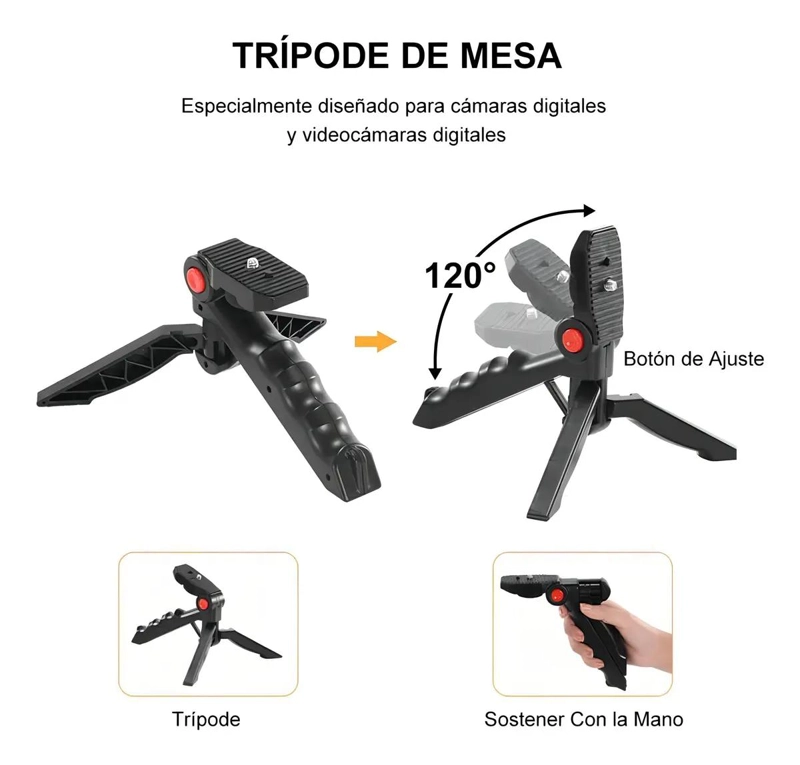 ESTABILIZADOR BLUETOOTH CON LUZ LED Y MICROFONO PARA CELULAR - 4