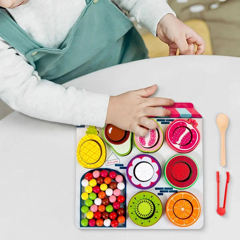 JUGUETE DE MADERA FRUTAS MONTESSORI PARA APRENDIZAJE INFANTIL - 2
