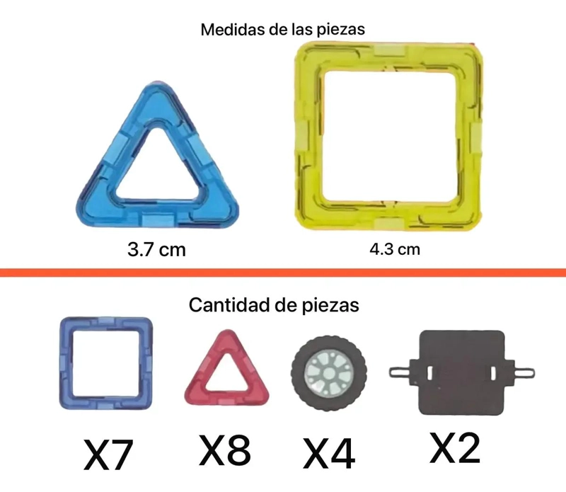 BLOQUES MAGNE TICOS DE COLORES VIBRANTES PARA CONSTRUCCION 21 PIEZAS - 2