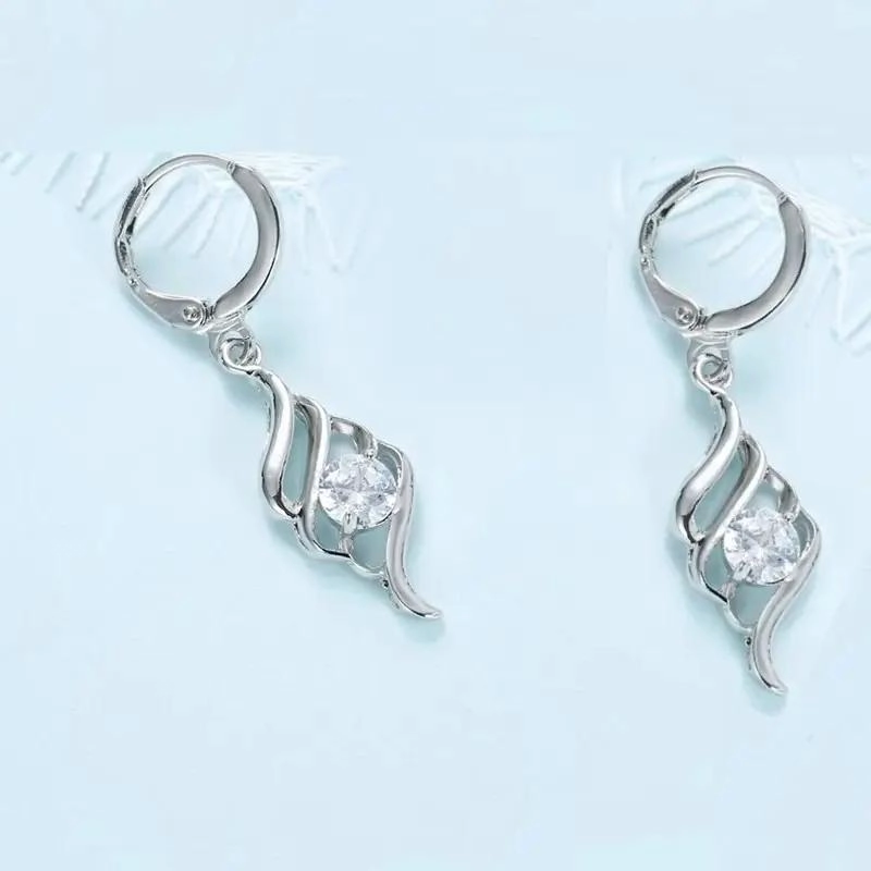 CONJUNTO DE AROS Y COLLAR DE PLATA 925 CON ZIRCONIA CUBICA - 3