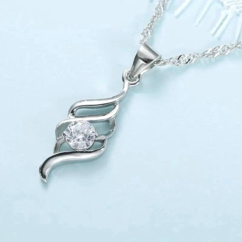 CONJUNTO DE AROS Y COLLAR DE PLATA 925 CON ZIRCONIA CUBICA - 4