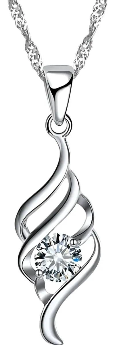 CONJUNTO DE AROS Y COLLAR DE PLATA 925 CON ZIRCONIA CUBICA - 6