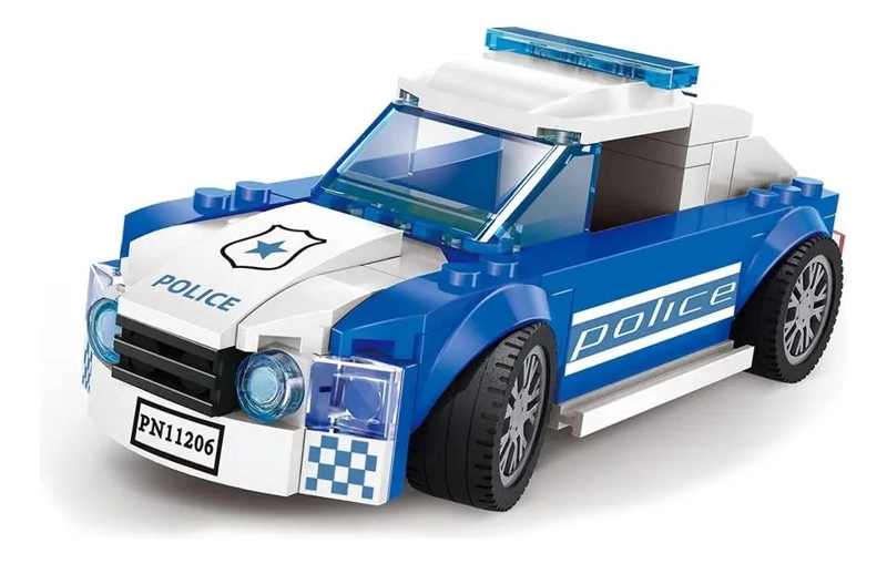 AUTO DE POLICIA ARMABLE CON 104 PIEZAS PARA NIÑOS - 1