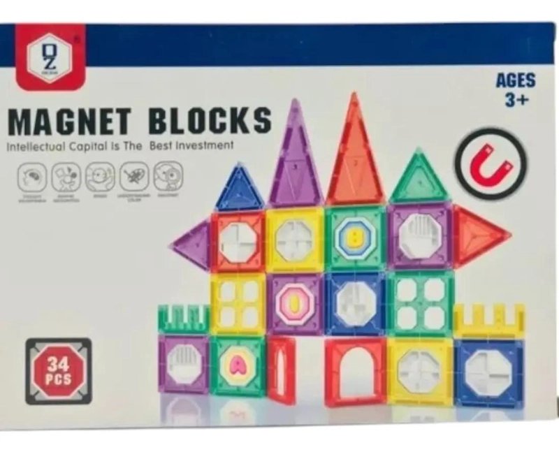 BLOQUES MAGNE TICOS 3D PARA CONSTRUCCION CREATIVA DE 34 PIEZAS - 3