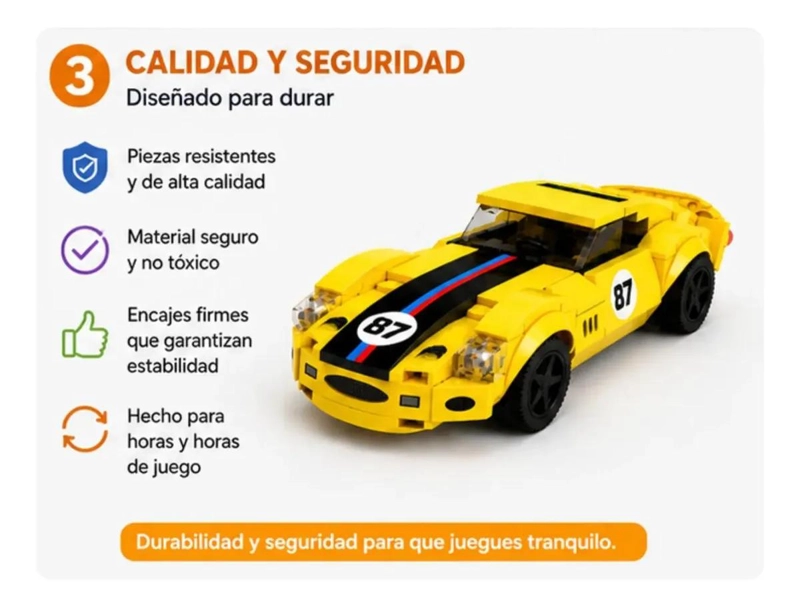 SET DE CONSTRUCCION AUTO DEPORTIVO 106 PIEZAS PARA NIÑOS - 1