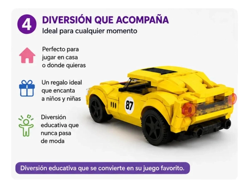 SET DE CONSTRUCCION AUTO DEPORTIVO 106 PIEZAS PARA NIÑOS - 2