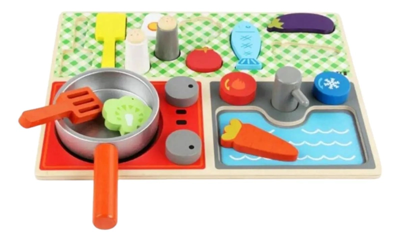 JUGUETE DE MADERA PARA NIÑOS CON PUZZLES DE SIMULACION - 1