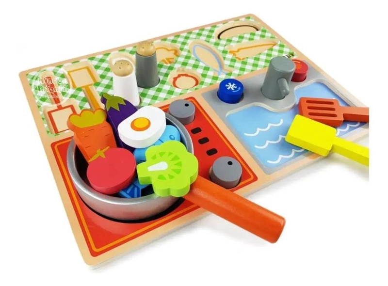 JUGUETE DE MADERA PARA NIÑOS CON PUZZLES DE SIMULACION - 2