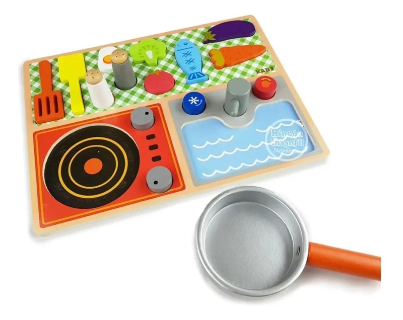 JUGUETE DE MADERA PARA NIÑOS CON PUZZLES DE SIMULACION - 4