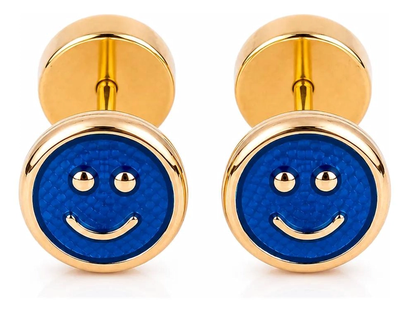 AROS ABRIDORES BEBE  CARITA FELIZ 6 MM EN ORO LAMINADO 14K - 2