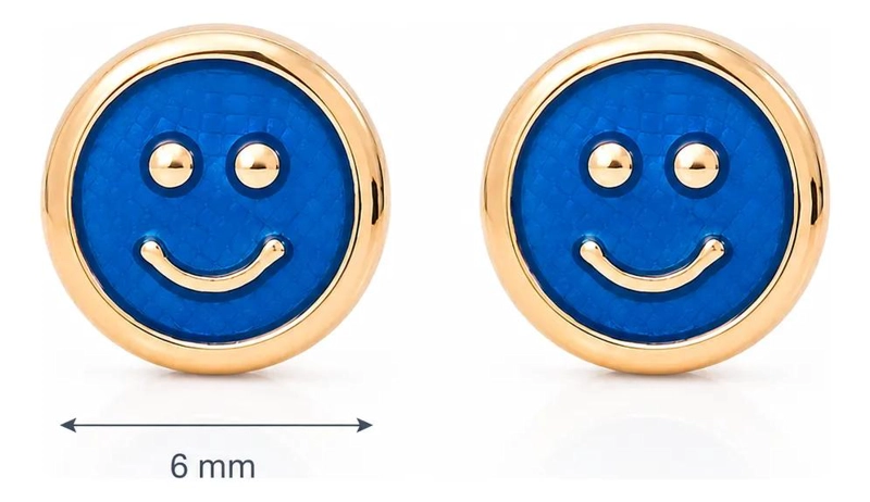 AROS ABRIDORES BEBE  CARITA FELIZ 6 MM EN ORO LAMINADO 14K - 3
