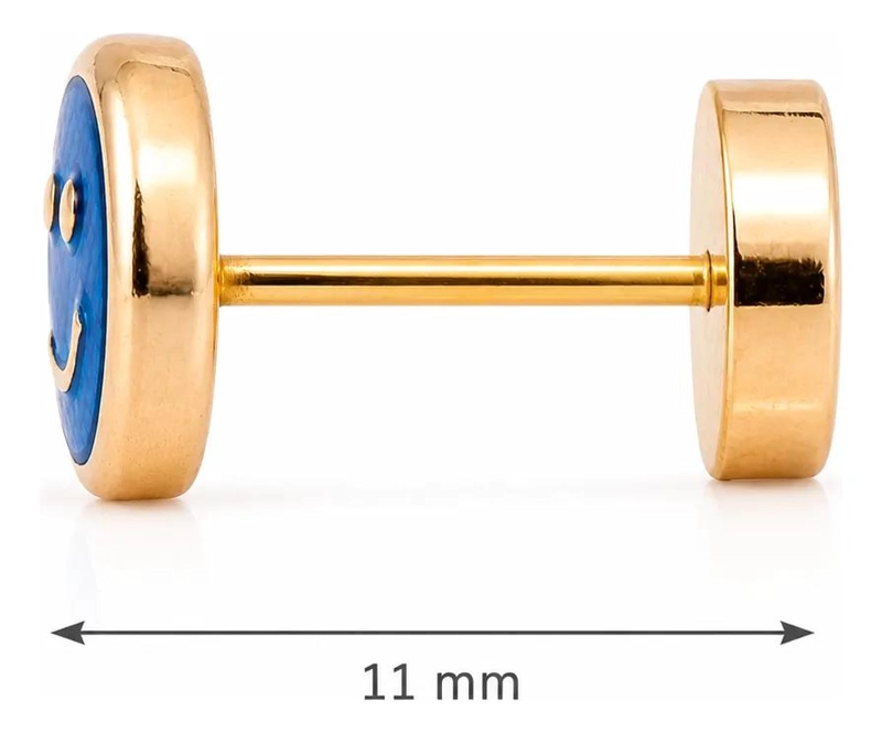 AROS ABRIDORES BEBE  CARITA FELIZ 6 MM EN ORO LAMINADO 14K - 4