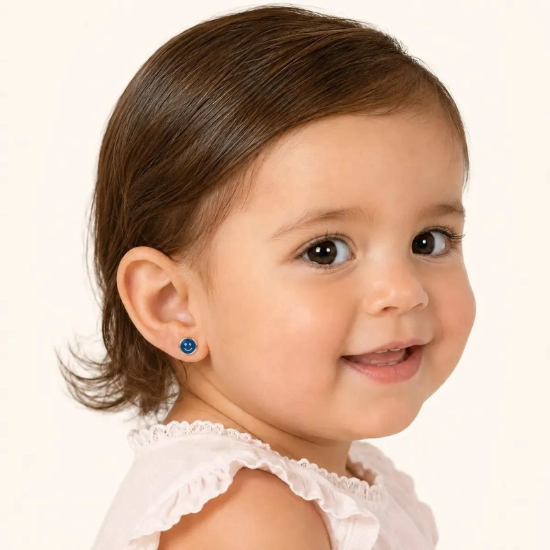 AROS ABRIDORES BEBE  CARITA FELIZ 6 MM EN ORO LAMINADO 14K - 5