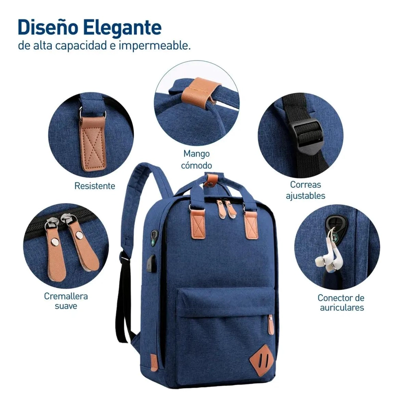 MOCHILA DE VIAJE MULTIFUNCIONAL CON CARGA USB Y ACCESORIOS - 3