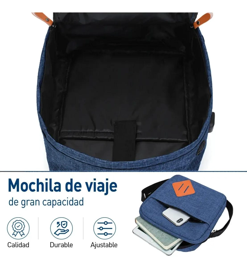 MOCHILA DE VIAJE MULTIFUNCIONAL CON CARGA USB Y ACCESORIOS - 4
