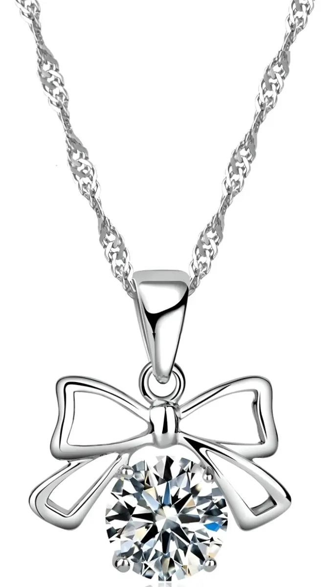CONJUNTO DE AROS Y COLLAR DE PLATA 925 CON ZIRCONIA CUBICA - 2