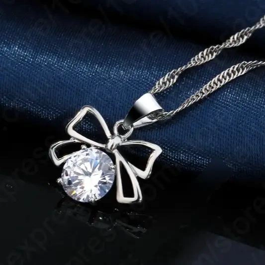 CONJUNTO DE AROS Y COLLAR DE PLATA 925 CON ZIRCONIA CUBICA - 4