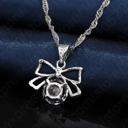 CONJUNTO DE AROS Y COLLAR DE PLATA 925 CON ZIRCONIA CUBICA - 5