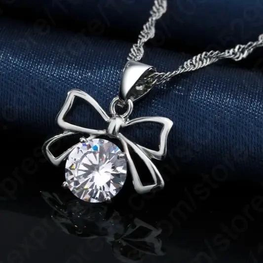 CONJUNTO DE AROS Y COLLAR DE PLATA 925 CON ZIRCONIA CUBICA - 6