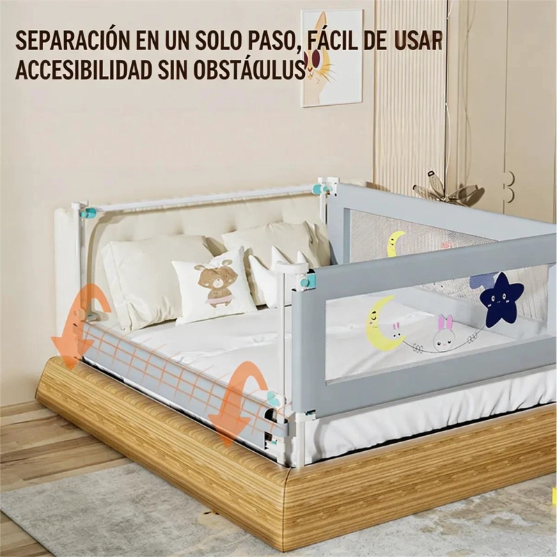 BARANDA DE CAMA PLEGABLE PARA BEBE S CON SEGURIDAD MEJORADA - 3