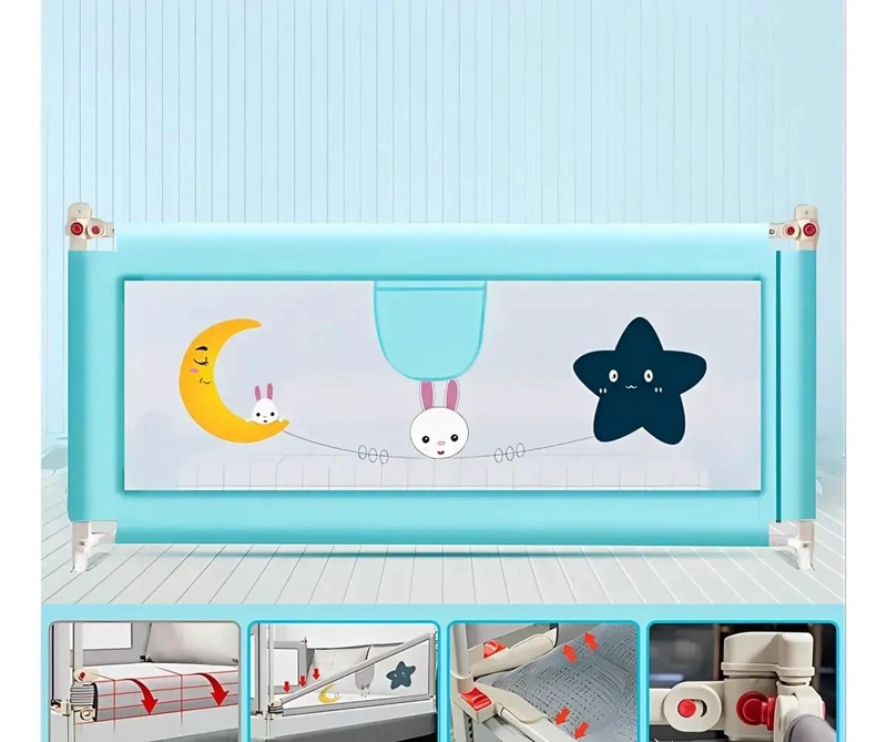 BARANDA DE CAMA PLEGABLE PARA BEBE S CON SEGURIDAD MEJORADA - 8