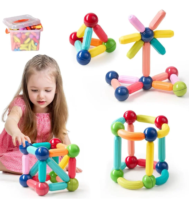 JUGUETE DIDACTICO DE BLOQUES MAGNE TICOS PARA NIÑOS - 1