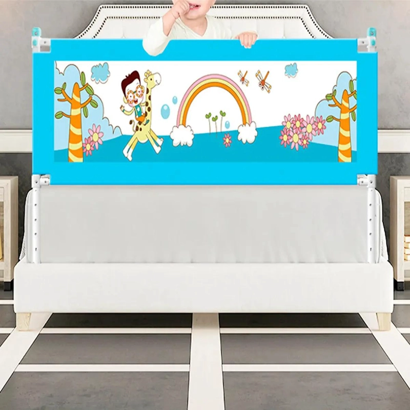 BARANDA DE CAMA PLEGABLE PARA BEBE S 180 CM COLOR CELESTE - 5