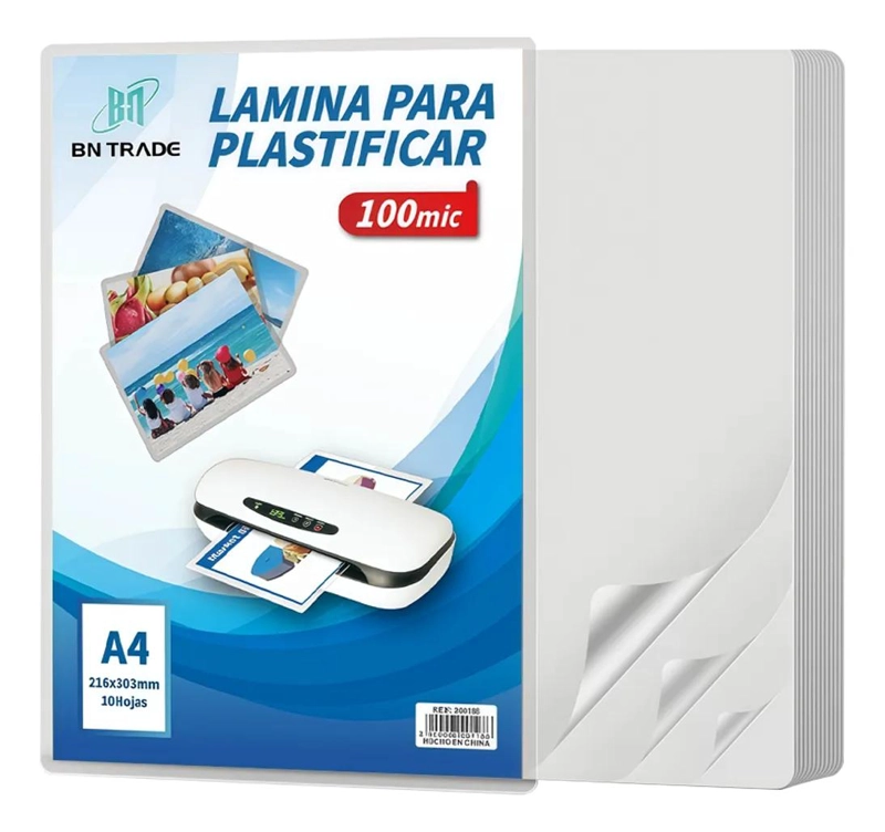LAMINAS PARA PLASTIFICAR 100 HOJAS 100 MICRONES - 4