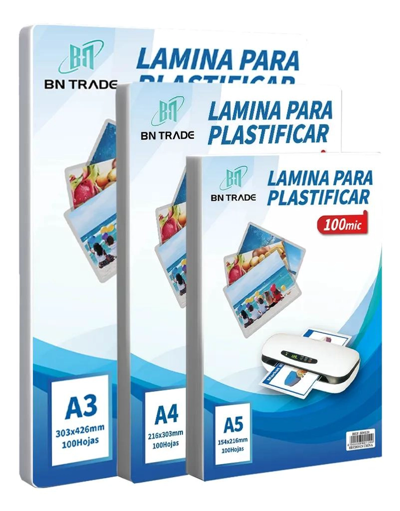 LAMINAS PARA PLASTIFICAR 100 HOJAS 100 MICRONES - 5