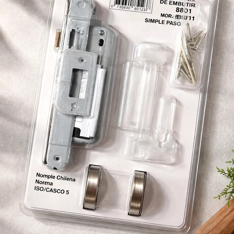 CERRADURA DE EMBUTIR CON MANILLA REDONDA PARA PUERTAS INTERIORES - 1