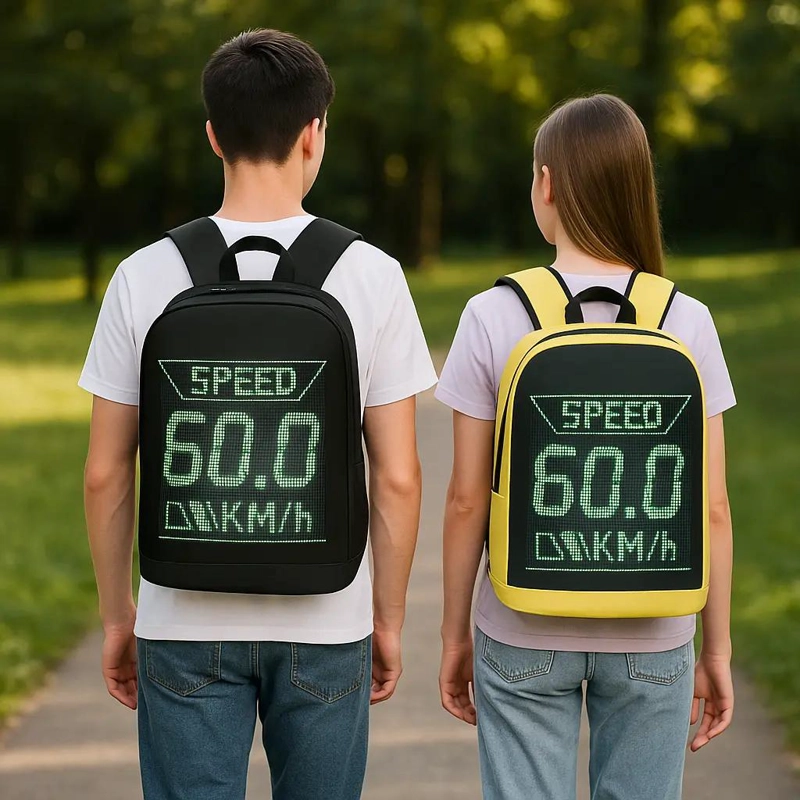 MOCHILA INTERACTIVA CON PANTALLA LED IMPERMEABLE Y CONEXION USB - 2