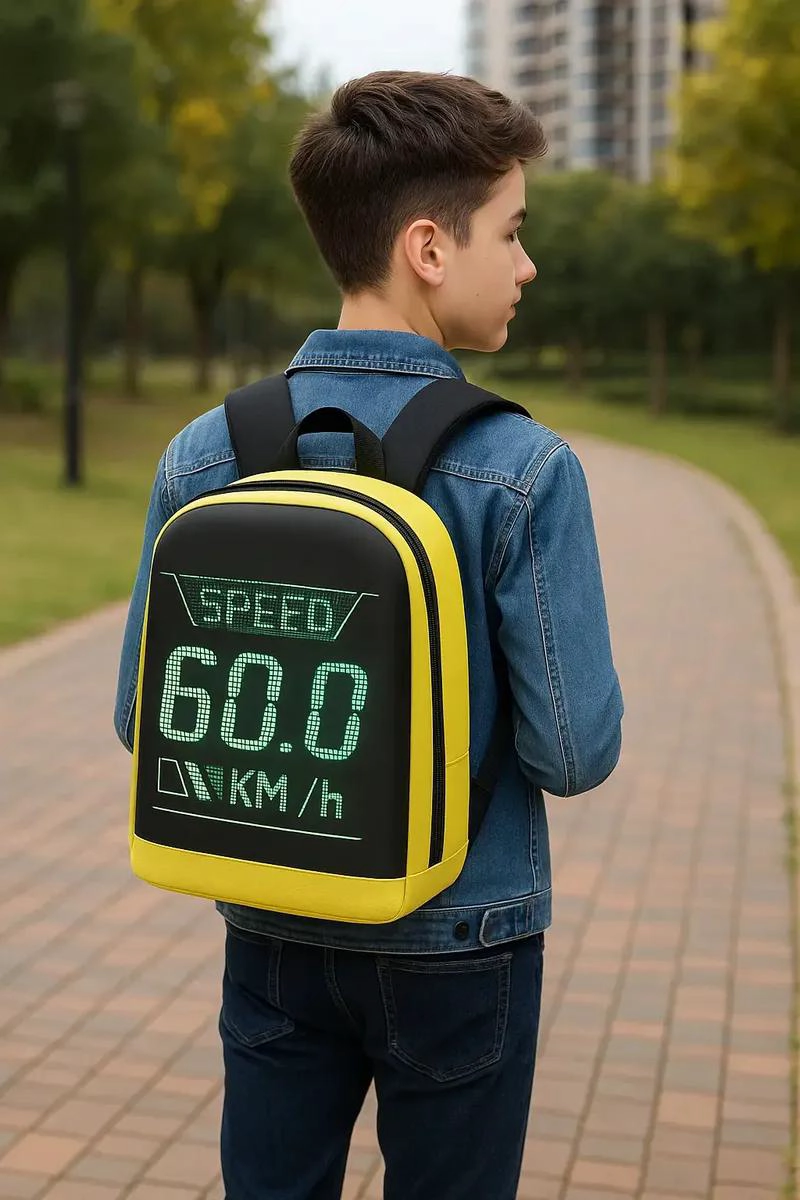 MOCHILA INTERACTIVA CON PANTALLA LED IMPERMEABLE Y CONEXION USB - 3