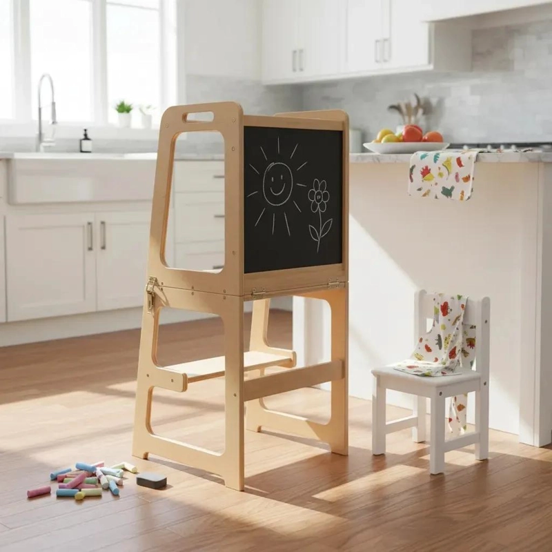 TORRE DE APRENDIZAJE PLEGABLE MULTIFUNCIONAL CON TABLERO - 8