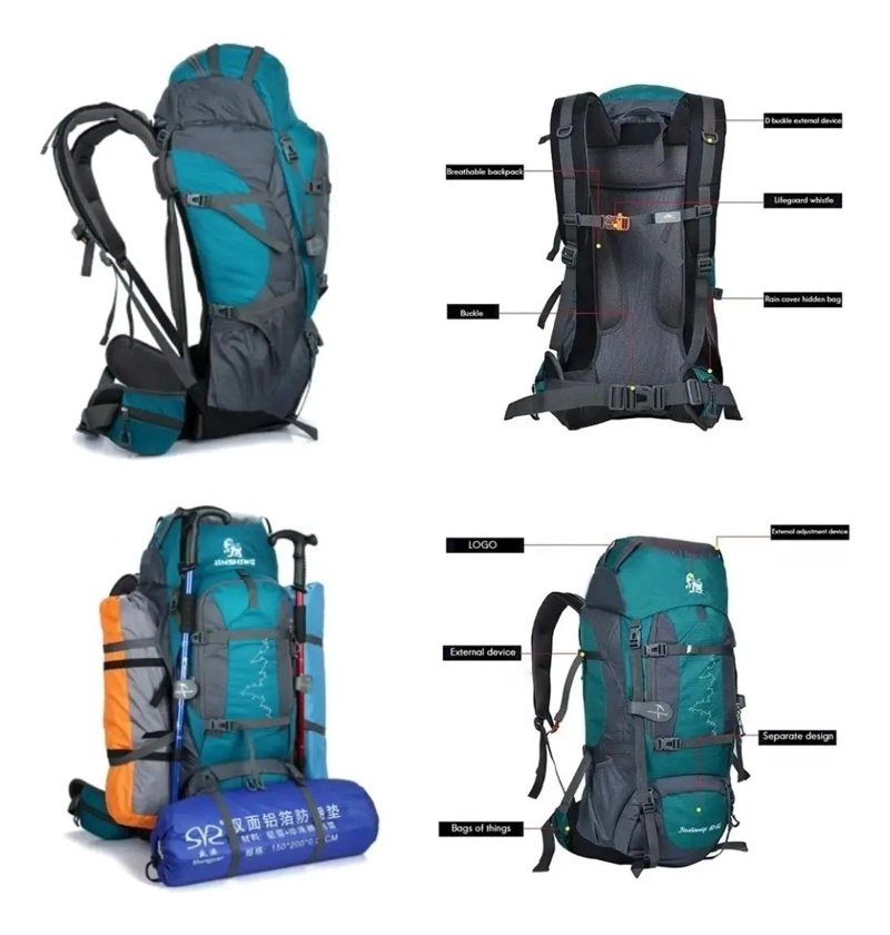 MOCHILA DE CAMPING IMPERMEABLE 80+5 PARA SENDERISMO - 4
