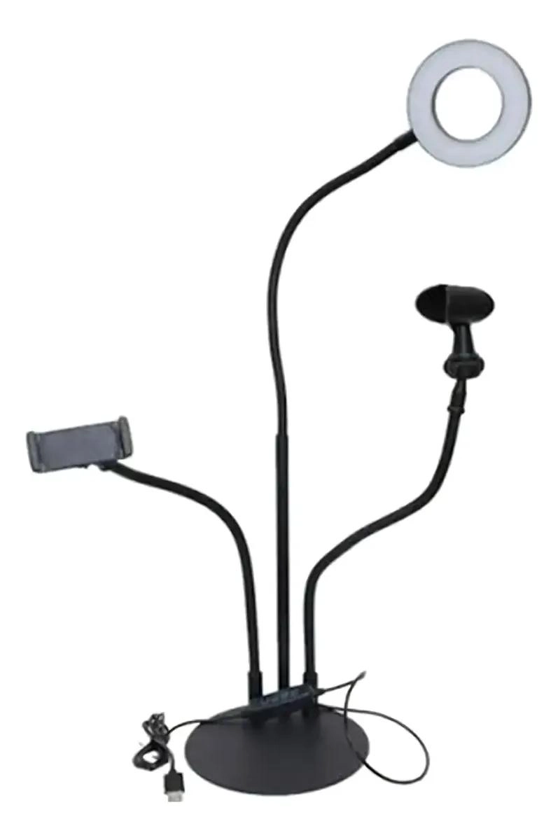 LAMPARA ANULAR 3 EN 1 CON SOPORTE AJUSTABLE Y LUZ LED - 1