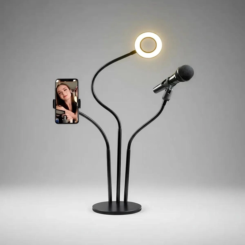 LAMPARA ANULAR 3 EN 1 CON SOPORTE AJUSTABLE Y LUZ LED - 3