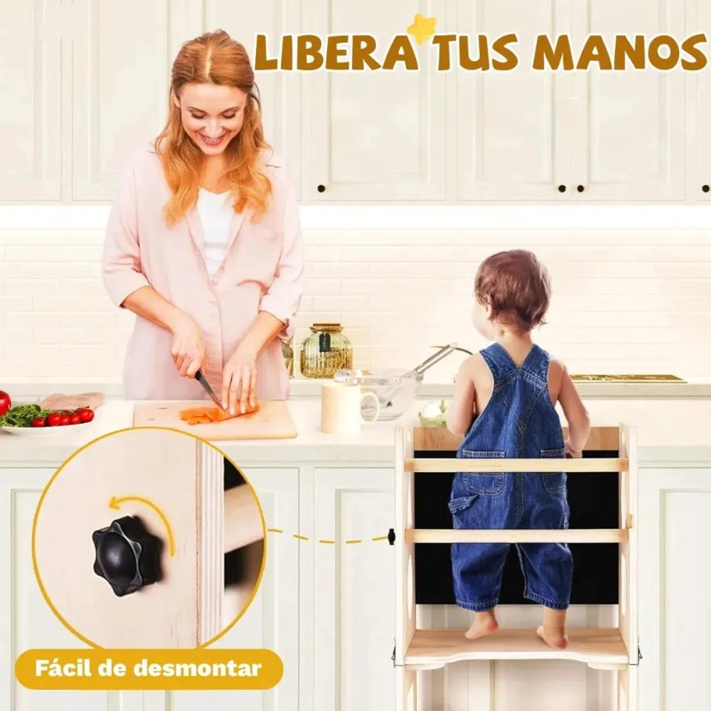 TORRE DE APRENDIZAJE MULTIFUNCIONAL 3 EN 1 CON PIZARRA - 6