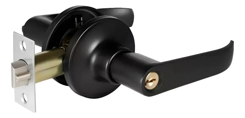 CERRADURA MANILLA NEGRA IDEAL PARA PUERTAS PRINCIPALES Y DORMITORIOS - 1