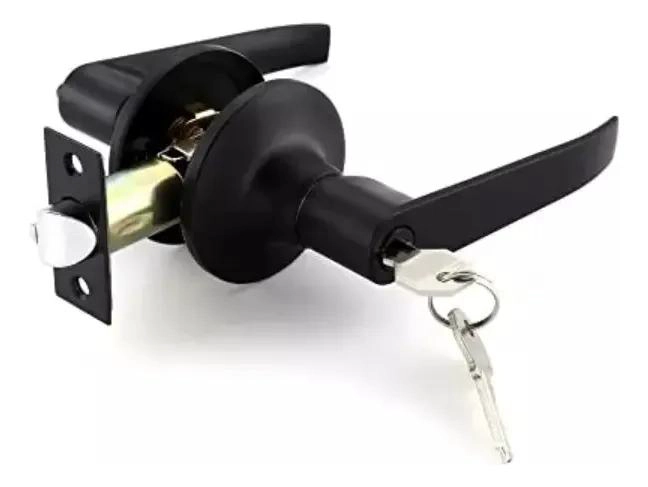 CERRADURA MANILLA NEGRA IDEAL PARA PUERTAS PRINCIPALES Y DORMITORIOS - 2