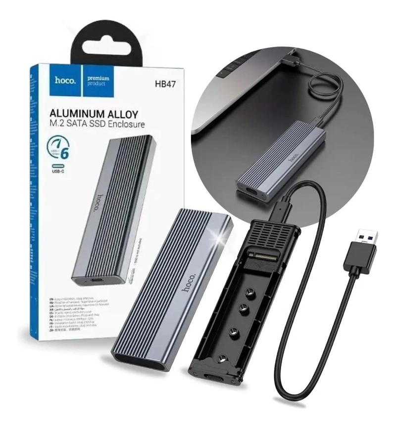 COFRE ADAPTADOR DISCO M.2 SATA A USB-C 3.0 COMPACTO - 1