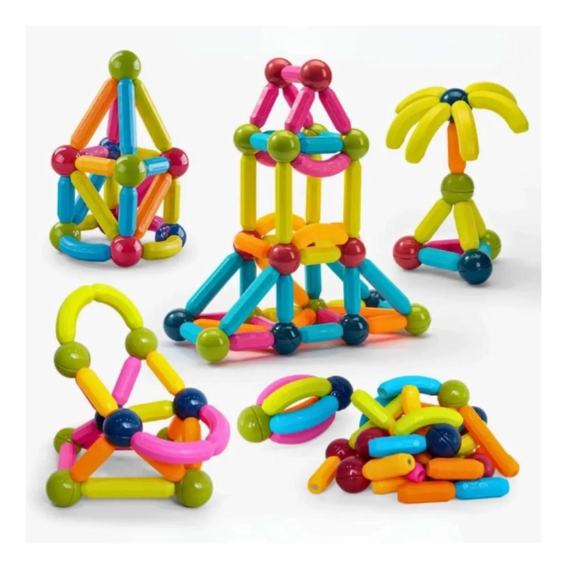 SET EDUCATIVO DE CONSTRUCCION MAGNE TICA 64 PIEZAS - 1