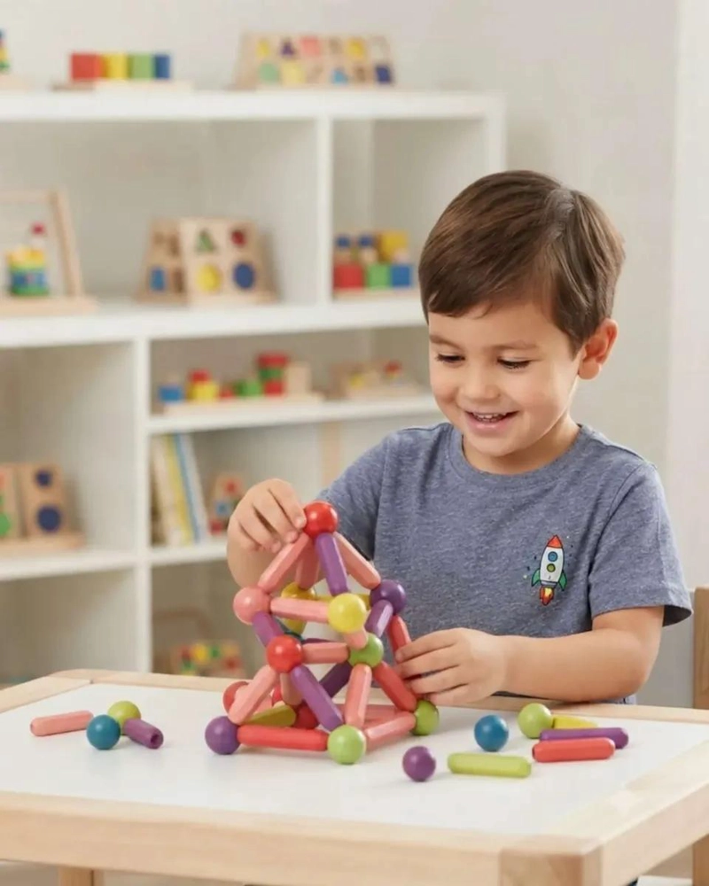 SET EDUCATIVO DE CONSTRUCCION MAGNE TICA 64 PIEZAS - 5