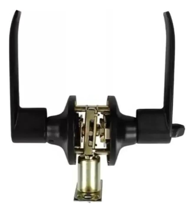 CERRADURA DE MANILLA NEGRA PARA PUERTAS DE ACERO RESISTENTE - 2